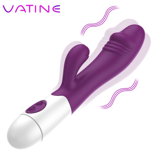 Vibrateur vatine lapin de lapin vibrateur anal vagin massage g-spot femelle masturbator batterie double vibrateur vibrant pour femmes jouets sexy