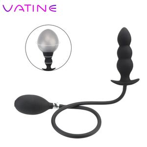 Vatine siliconen grote oversized anale kralen dilator sexy speelgoed voor vrouwen mannen homo's opblazen buttplug uitbreidbaar