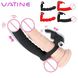 VATINE Strapon Gode Vibromasseur Vibrateur Sex Toys pour Hommes Couple Anal Perle Plug Prostate Masseur Double Pénétration Y200410