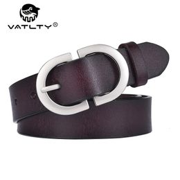 VATLTY ceinture en cuir pour femmes 28cm peau de vache naturelle boucle en alliage d'argent mince femme jean pantalon ceinture 240106