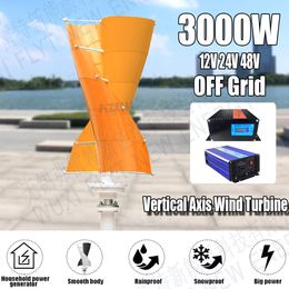 VAWT 5KW 48V Wind Vertical Turbine Generator Alternatief Vrije energie Windmolen 24V 48V MPPT Hybride controller Off Inverter