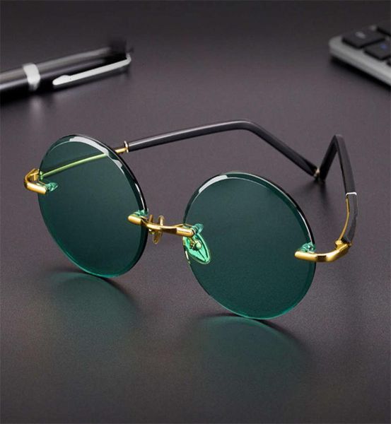 Lunettes de soleil Vazrobe Glass Male Green Dames Dames Soleil Sun pour hommes Round Round surdimension