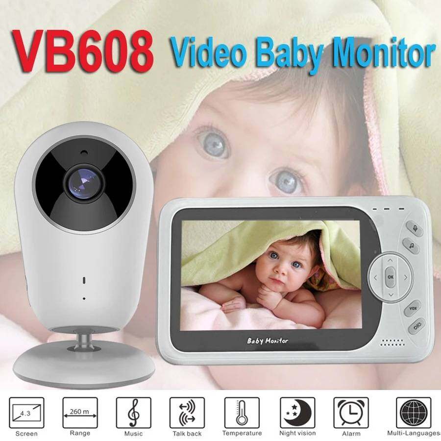 VB608 4.3 Polegada Vídeo Sem Fio Baby Monitor Baby Baby Babá Portátil IR LED Night Vision Intercom Vigilância Câmera de Segurança