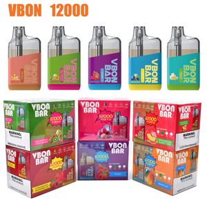 VBON 12000 12K inhalaciones Cigarrillos electrónicos Desechables E-cigarrillo vape Dispositivo de pluma Batería recargable Vape precargado con bobina de malla