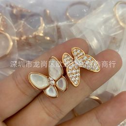 VC Butterfly Diamond Clover Ring Posente de rosas para mujer para joyas Pulsera Trinidad Diamante