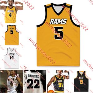 Maillot de basket-ball VCU Rams Tobi Lawal Max Shulga Kuany Kuany Connor Odom Christian Fermin Joe Bamisile Obinnaya Okafor Hommes Jeunes Cousu Personnalisé VCU Rams Maillots