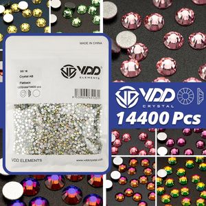 VDD 14400PCS Groothandel van hoge kwaliteit Glazen kristal Rhinestones Non Fix Strass Flatback Diamond Nail Art Diy Craft Decorations 240412