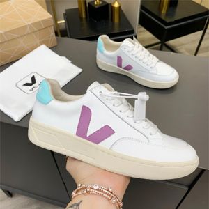 Ve Shoes Designer VJ Women Flat Bottomed Little White Leather Skating Classic V Genuine Style Original 871