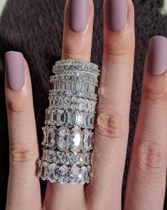 Vecalon 10 Estilos Anillo de alianza de boda clásica 925 Sterling Silver Diamond Engagement Engagement Engagement Chilling Jewelry8922674