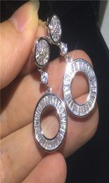 Vecalon 2018 Carrière Dange Earring Diamond 925 Sterling Silver Party Wedding Drop oorbellen voor vrouwen Bridal Jewelry Gift7579475