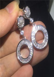 Vecalon 2018 Carrière Slee Oreing Bring Diamond 925 Sterling Silver Party Mariage Drop Earrings For Women Bridal Jewelry Gift7805245