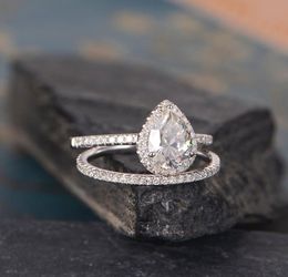 Vecalon 2019 Fashion schattige vrouwelijke witte roze diamanten ring set vintage 925 zilveren verlovingsringen voor vrouwen diamant bruidsring5279798