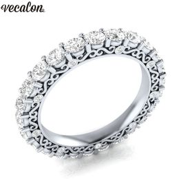 Vecalon 4 kleuren geboortestenen klassieke ring zilveren kleur crystal cz engagement trouwring ring voor vrouwen dropshipping sieraden