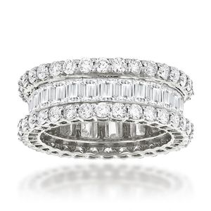 Vecalon 8 Styles Luster Promise Band de bandes de mariage 925 Bagues de fiançailles en diamant en argent sterling pour femmes bijoux QW8W
