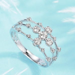 Vecalon Charm Joint Anneau 100% SOILD 925 STERLING Silver Sona Diamond CZ Engagement Bands de mariage Anneaux pour femmes Bijoux Finger