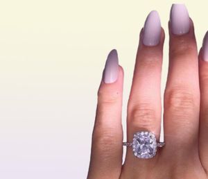 Vecalon Charm Promise Ring 925 Sterling Silver Cushion Cut 3ct Diamond CZ Engagement Wedding Band Ringen voor vrouwen Men Juwelier8387880