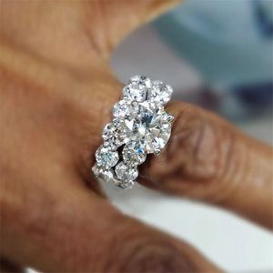 Vecalon classique dame promesse bague ensemble 925 en argent sterling diamant Cz bijoux déclaration fête alliance anneaux pour femmes mariée