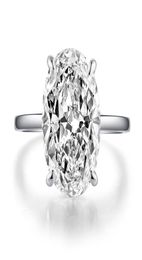 Vecalon Dazzing 925 Sterling zilveren verlovingsring Ovaal Cut 5ct Diamond CZ Wedding Band Ringen voor dames vingerjuwelen7454285