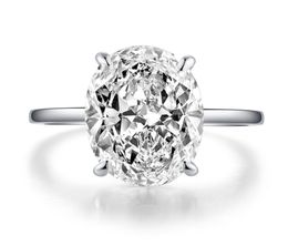 Vecalon Dazzing 925 Sterling zilveren verlovingsring ovaal geslepen 5ct Diamond Cz trouwring ringen voor vrouwen Vinger Jewelry9819967