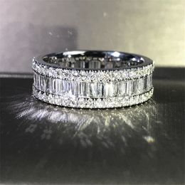 Vecalon Eternal Statement Promise Ring 925 bijou en argent sterling AAAAA Cz Bagues de fiançailles pour femmes Bijoux de mariée