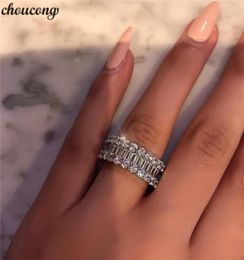 Vecalon Eternity Promise Ring 925 Sterling Silber voller Diamanten CZ Verlobung Ehering Ringe für Frauen Party Schmuck28006804576025
