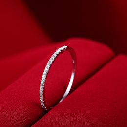 Vecalon Eternity Promise Ring Echt 925 Sterling Zilver Pave Cz Wedding Band Ringen Voor Vrouwen Bridal Party Vinger Sieraden gift