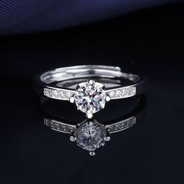 Bijoux de mode vecalon 1ct cz diamant de fiançailles bague de bande de mariage pour femmes 10 kt en or blanc rempli de fêtard