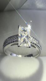 Vecalon Fashion Jewelry Femmes Ring Princess Cut 2CT Diamond CZ 925 STERLING Silver Female Engagement Band de mariage Ring8098492
