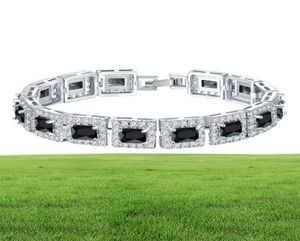 Vecalon amoureux Bracelet princesse coupe 5A Mutil Zircon Cz or blanc rempli cristal fête mariage Bracelets pour femme Jewelry8883013
