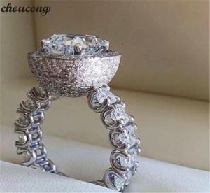 Vecalon Luxury Promise Ring 925 Sterling Silver Micro Pave Diamond CZ Engagement Bands de mariage Anneaux pour femmes bijoux nuptiales Gift2094750