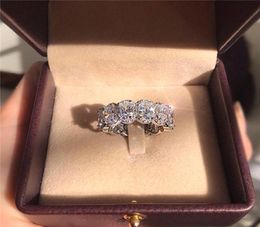 Vecalon Pink Luster Eternity Promise Ring 925 SERPLING Silver Oval 5A CZ Band de mariage pour femmes bijoux de doigt de fête 9066222