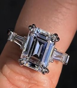 Vecalon Princess Promise Ring Real Soild 925 Sterling Silver Diamond CZ Engagement Bands de mariage Rings pour femmes Bridal Finger Jewe5572019