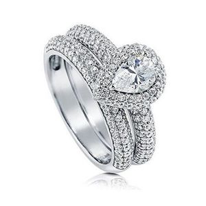 Vecalon Promise Bands de mariage Bagues Ring Sterling Sier Diamond Stone Engage de fiançailles pour les femmes Bijoux Finger Gift