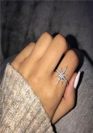 Vecalon Shine Promise Ring 925 Sterling Silver Engagement Ring Diamond trouwringen voor vrouwen sieraden snelle schip4667511