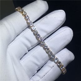 Bracelet de mode simple vecalon rose rose rempli cristal zircon cz des bracelets de mariage de fête pour les femmes bijoux à la main