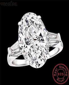 Vecalon Statement Promise Ring 100 925 Sterling Silver Big Oval 8ct Diamond CZ Engagement Wedding Band Ringen voor vrouwen Bridal Jew3792480