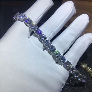 Vecalon bracelet de Tennis or blanc rempli 8mm diamants cz couleurs argent bracelets de mariage pour femmes bijoux de mode