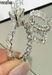 Vecalon Vintage Promise Ring Set 925 Sterling Zilver Diamond Engagement trouwring ringen voor vrouwen Bruids Vinger Sieraden4071903