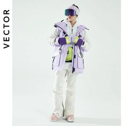 VECTOR marque Ski costume femmes hiver violet veste chaude et imperméable veste femme extérieur Ski vélo Camping coupe-vent 231220