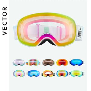 Vector Kids Ski -bril Big Sferical For Children Double Lagen UV400 Magnetische ski -bril Girls Boys Snowboard Goggles Eyewear 231221