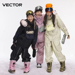 VECTOR Ski costume ensemble femmes homme hiver vestes et pantalons chaud imperméable en plein air vélo Camping 231225