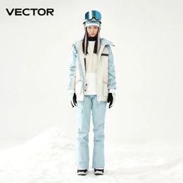 VECTOR Tuta da sci Set Donna Uomo Inverno Donna Giacche e pantaloni Caldi impermeabili Donna Giacche Pantaloni Outdoor Sci Bike Camping 231220