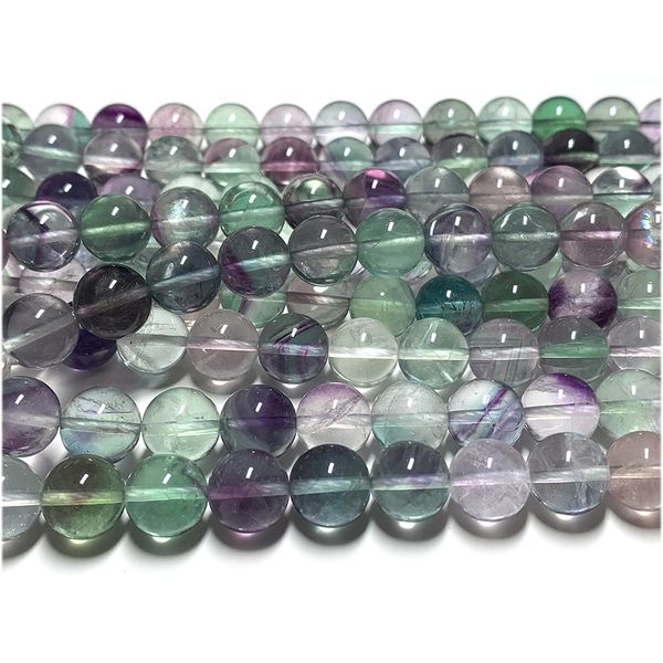 Veemake Natural Fluorite Multi Color Clear Blue verde Amarillo Purple Semi-Precious Beads 15.5 