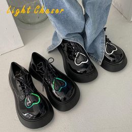Veet Lolita Plus Boots Zapatos para mujeres Reducking Plataforma Mary Jane Lace Up Leather Retro Otoño mocasines 407 312
