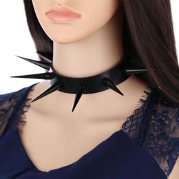 Vegan Lederen Spiked Choker Ketting Punk Kraag Voor Vrouwen Mannen Emo Biker Metal Chocker Ketting Goth Jewelry277L