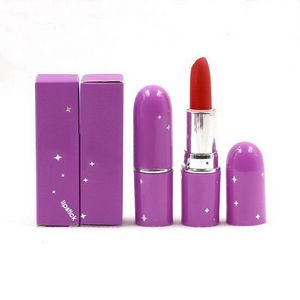 Vegan Lipstick Rouge Lip Stick Matte Great Pink Planet Fácil de usar Maquillaje natural de larga duración Lápices labiales morados