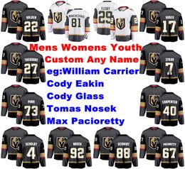 Vegas Golden Knights William Carrier Jersey Cody Glass Max Pacioretty Tomas Nosek Eakin Ice Hockey Jerseys Mens Persustalized Ed