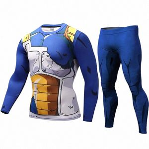 Vege 3D Gedrukt Patroon Pakken Compri shirt Mannen Joggingbroek Skinny Legging panty Broek Mannelijke Goku Kostuum Lg t-shirts X71i #