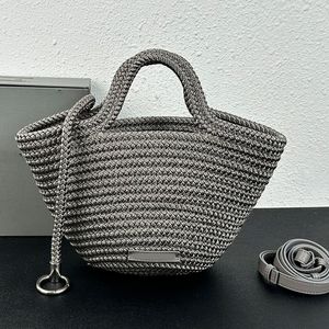 Bolso de cesta de verduras, bolso de mano tejido, bandolera, bolsos de compras, hombro de cuero extraíble, bolsos de paja para mujer, monedero, carta de moda