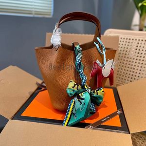 Groentemandtassen Picotin Lock Pastel Tote Tassen Real Leather Crossbody Schoudertassen Emmer Vrouwen Winkelen Hoogwaardige Kruislichaam met Lock Picotin Handtas